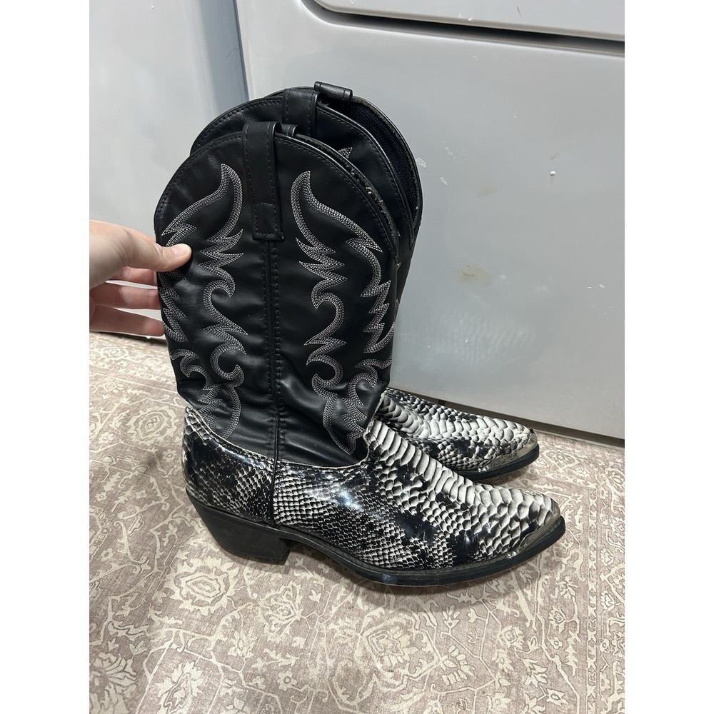 Laredo Men's Black Snakeskin Western Cowboy Boots Size 10 D